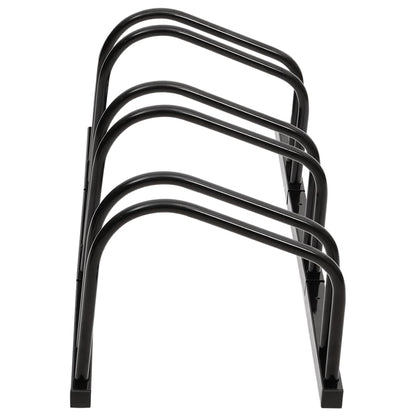 Suporte para 3 bicicletas aço preto