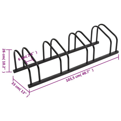 Suporte para 4 bicicletas aço preto