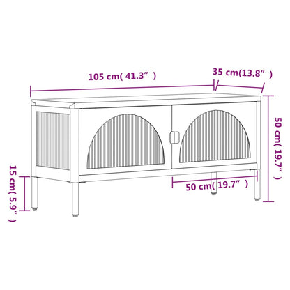 Armário de TV 105x35x50 cm vidro e aço preto