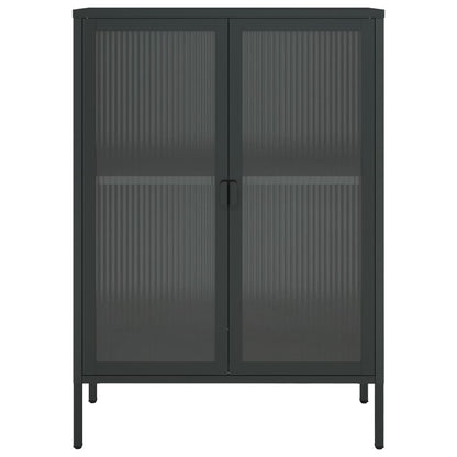 Aparador Laurine com Vitrine de 105cm - Preto - Design Vintage