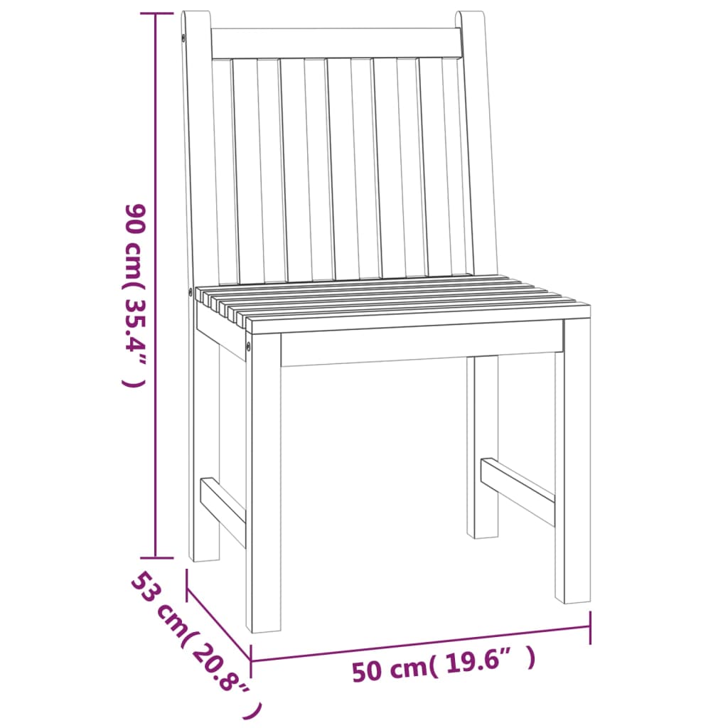 3 pcs conjunto de jantar para jardim madeira de teca maciça