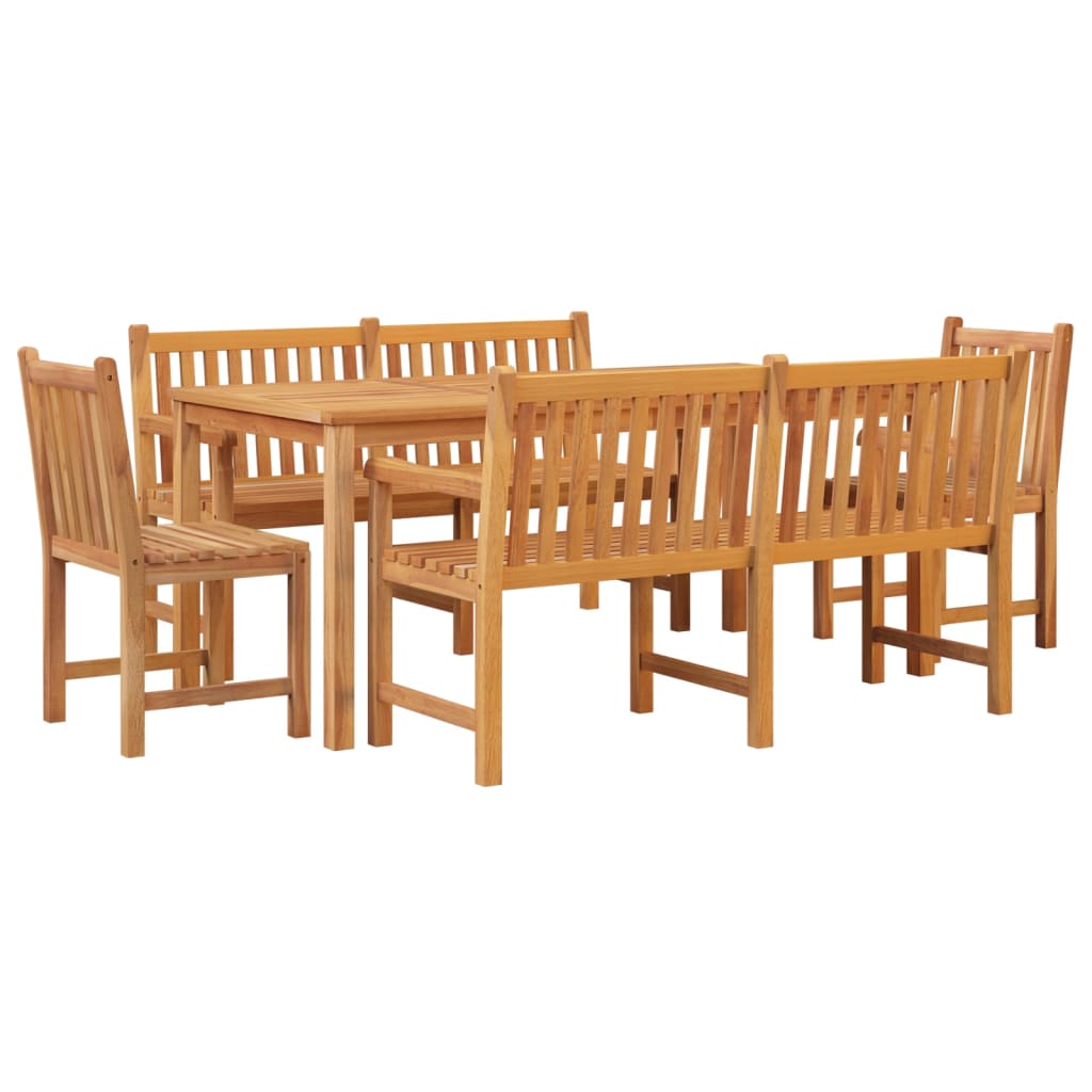 5 pcs conjunto de jantar p/ jardim madeira de teca maciça