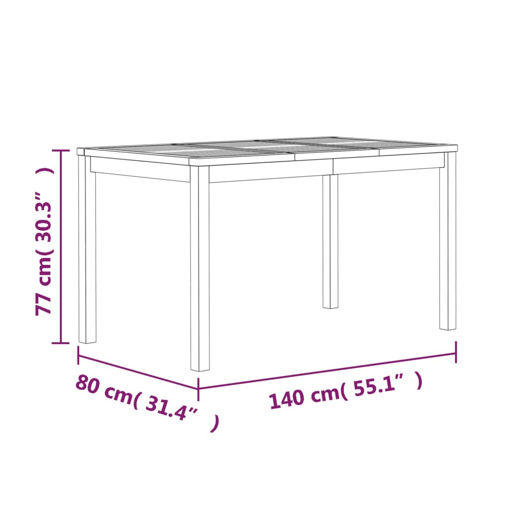 Conjunto de jantar para jardim 7 pcs madeira de teca maciça