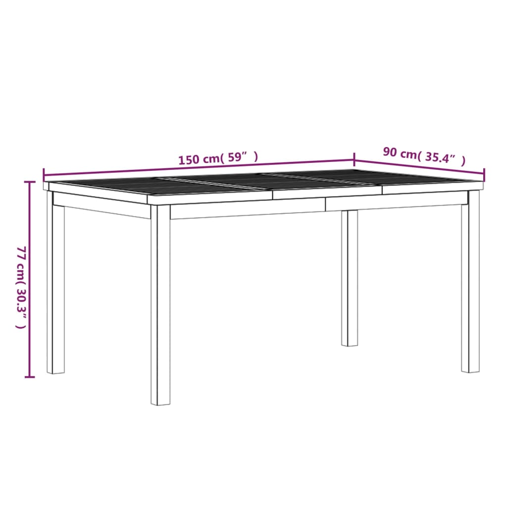 3 pcs conjunto de jantar para jardim madeira de teca maciça