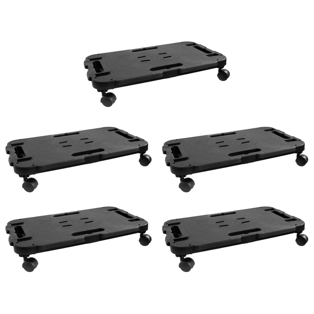 Carrinhos de transporte 5 pcs 200 kg polipropileno preto