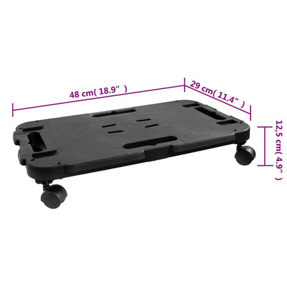 Carrinhos de transporte 5 pcs 200 kg polipropileno preto