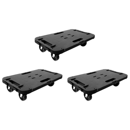 Carrinhos de transporte 3 pcs 300 kg polipropileno preto