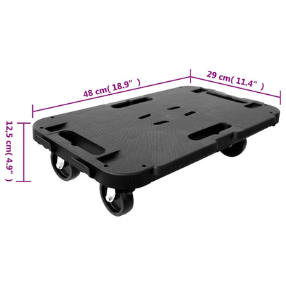 Carrinhos de transporte 3 pcs 300 kg polipropileno preto