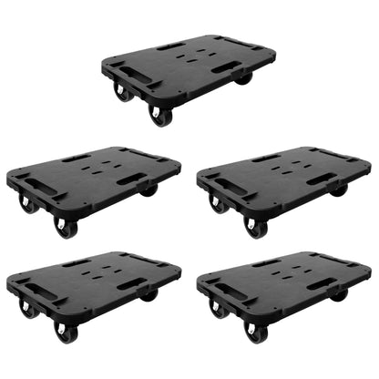 Carrinhos de transporte 5 pcs 300 kg polipropileno preto