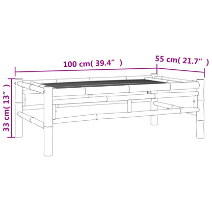 5 pcs conjunto lounge jardim bambu c/ almofadões cinza-escuro