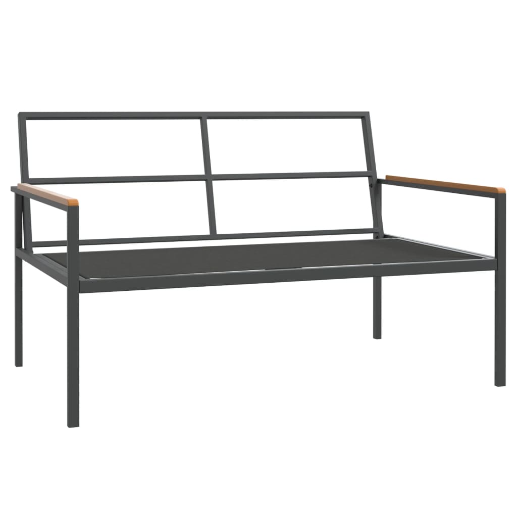 3 pcs conjunto lounge de jardim com almofadões aço antracite