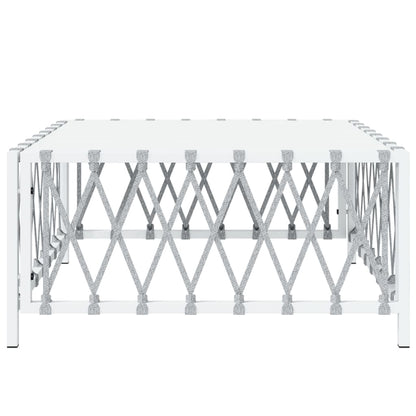 Mesa de jardim 70x70x34 cm tecido branco