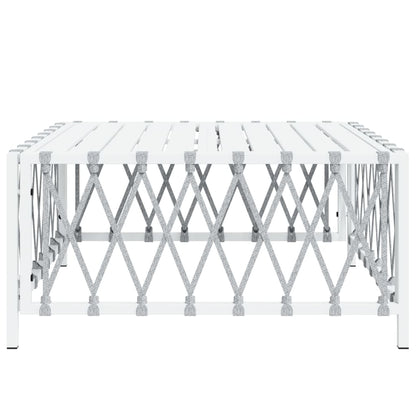 Mesa de jardim 70x70x34 cm tecido branco