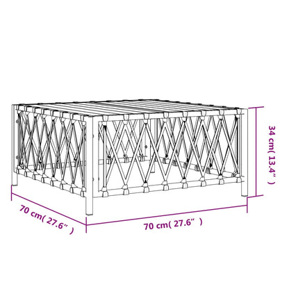 Mesa de jardim 70x70x34 cm tecido branco