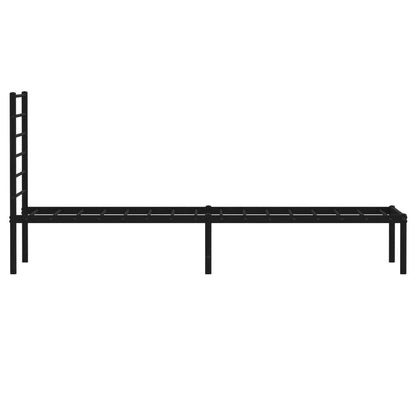 Estrutura de cama com cabeceira 75x190 cm metal preto