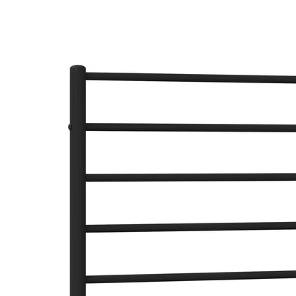 Estrutura de cama com cabeceira 75x190 cm metal preto