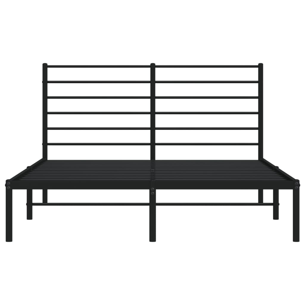 Estrutura de cama com cabeceira 135x190 cm metal preto