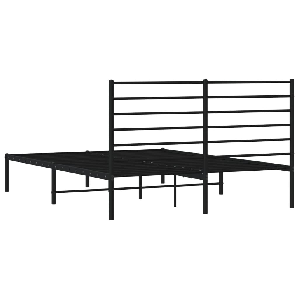 Estrutura de cama com cabeceira 135x190 cm metal preto