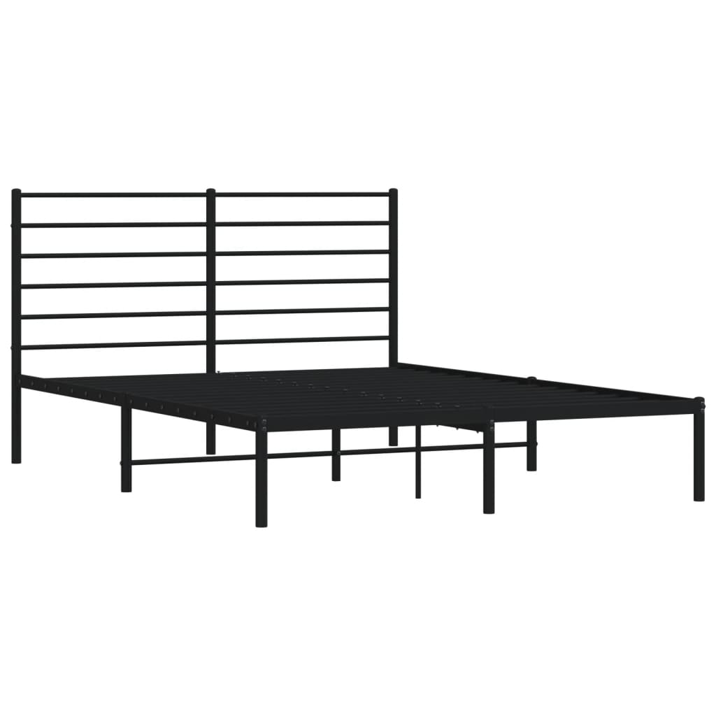 Estrutura de cama com cabeceira 140x190 cm metal preto