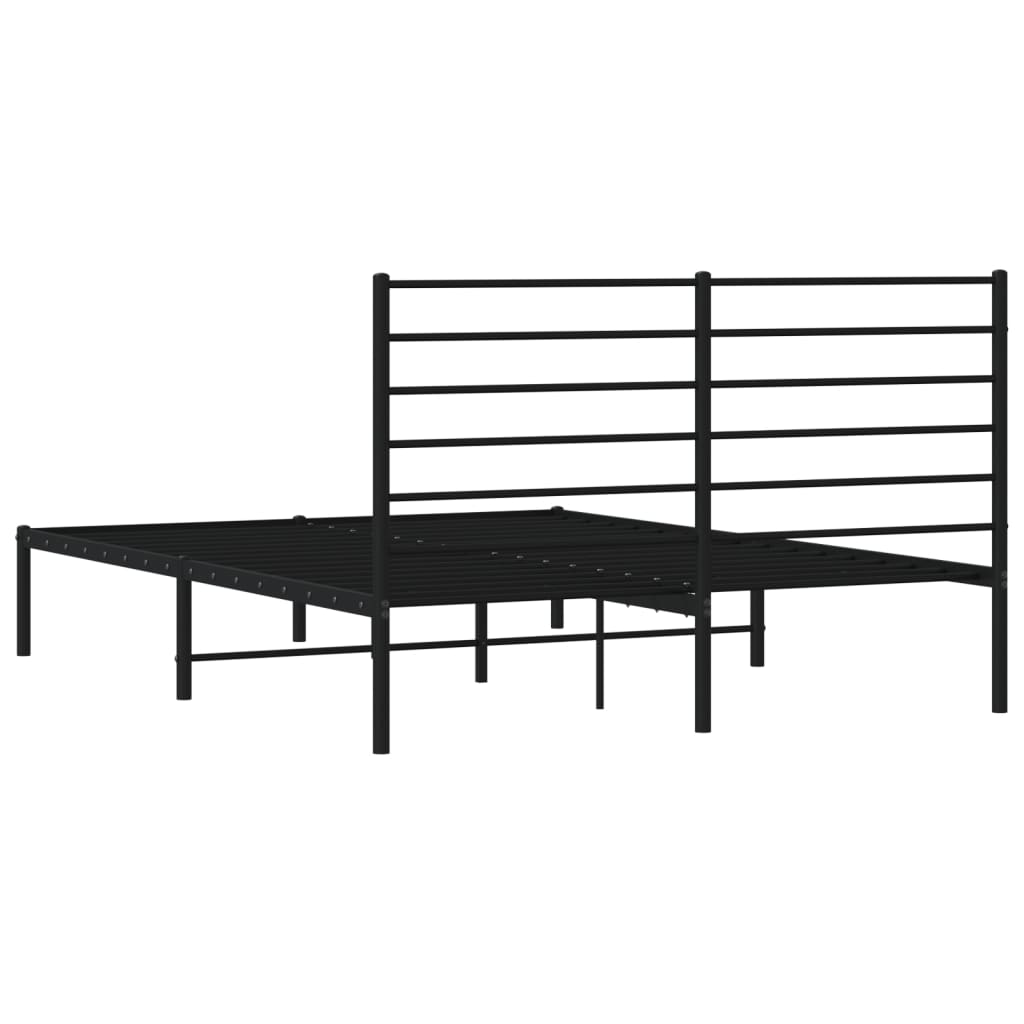 Estrutura de cama com cabeceira 140x200 cm metal preto