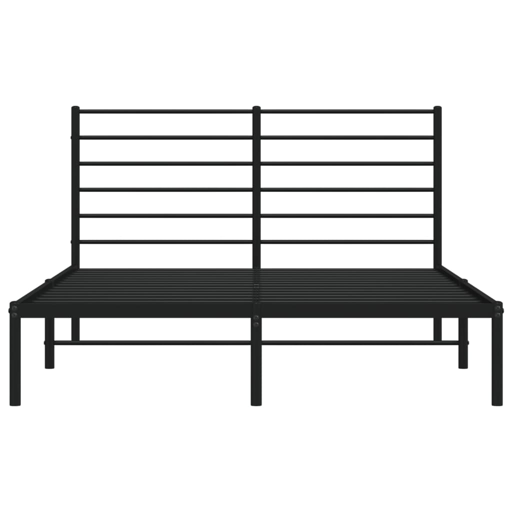 Estrutura de cama em metal com cabeceira 150x200 cm preto