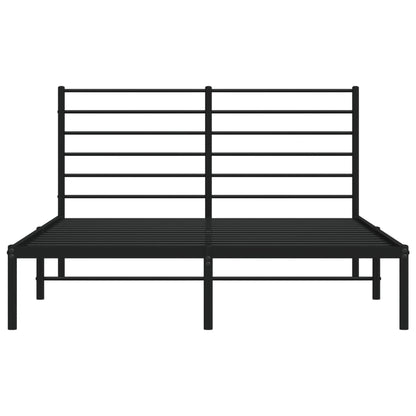 Estrutura de cama em metal com cabeceira 150x200 cm preto