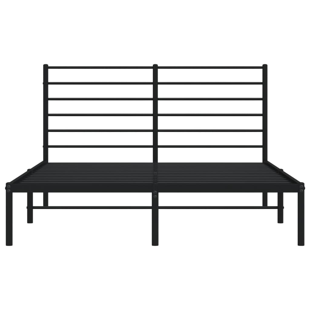 Estrutura de cama com cabeceira 160x200 cm metal preto