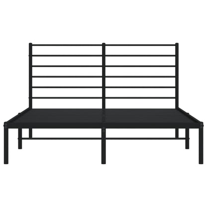 Estrutura de cama com cabeceira 160x200 cm metal preto