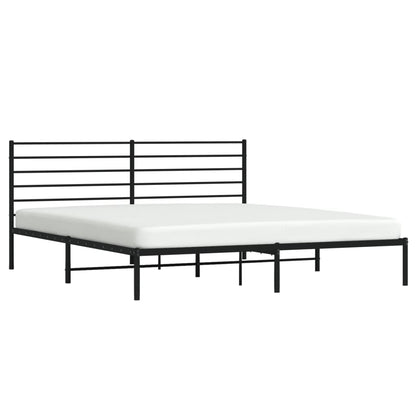 Estrutura de cama em metal com cabeceira 180x200 cm preto