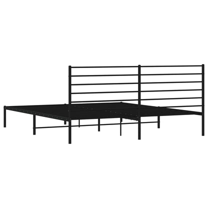 Estrutura de cama em metal com cabeceira 180x200 cm preto