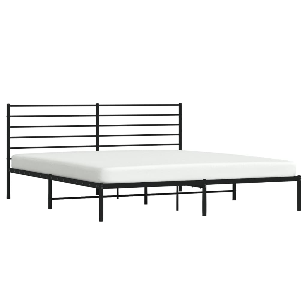 Estrutura de cama com cabeceira 193x203 cm metal preto