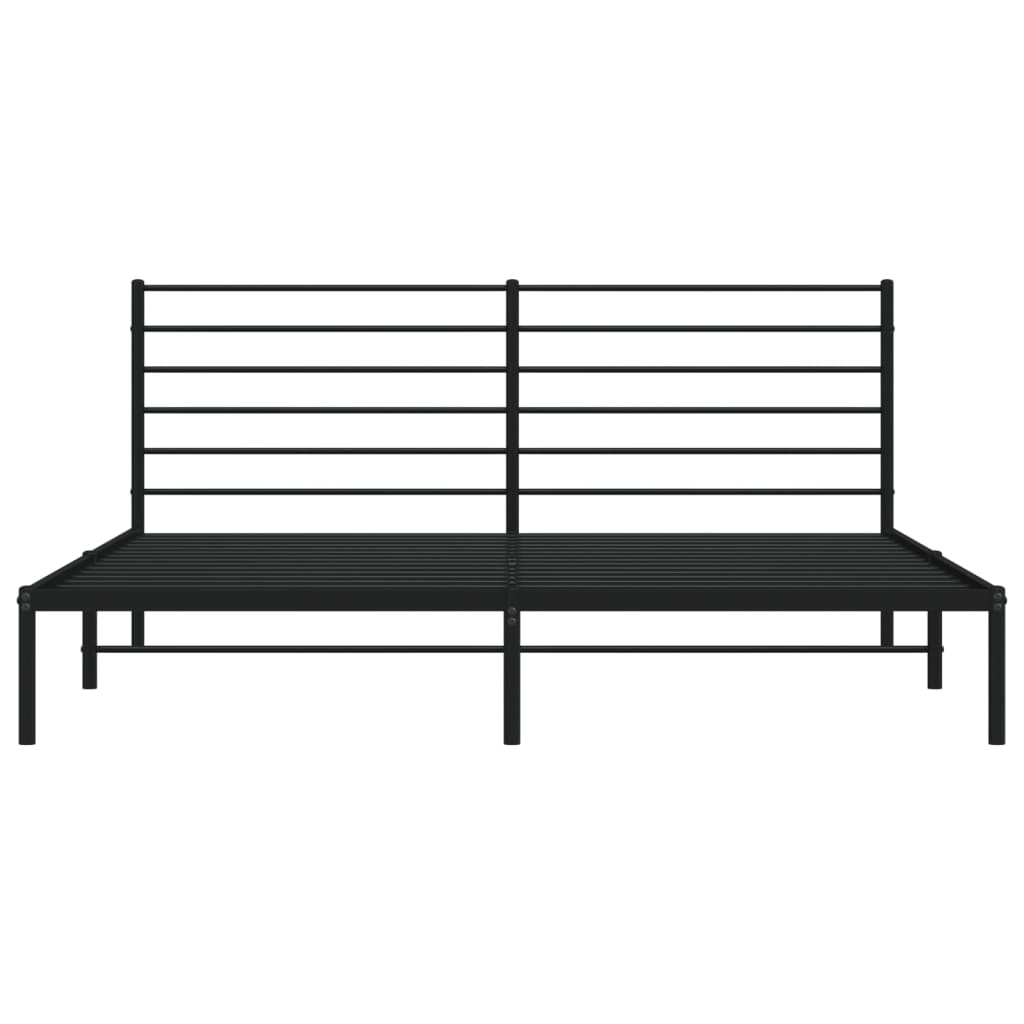 Estrutura de cama com cabeceira 193x203 cm metal preto