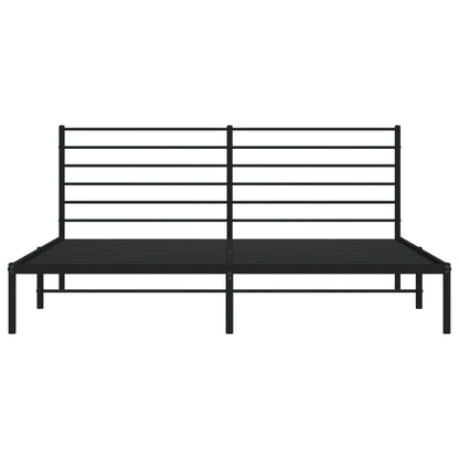 Estrutura de cama com cabeceira 193x203 cm metal preto