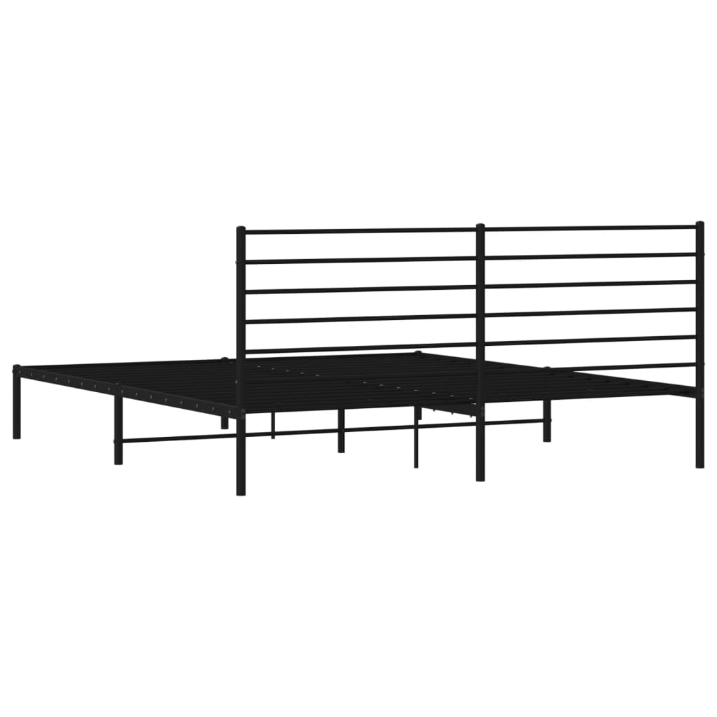 Estrutura de cama com cabeceira 193x203 cm metal preto