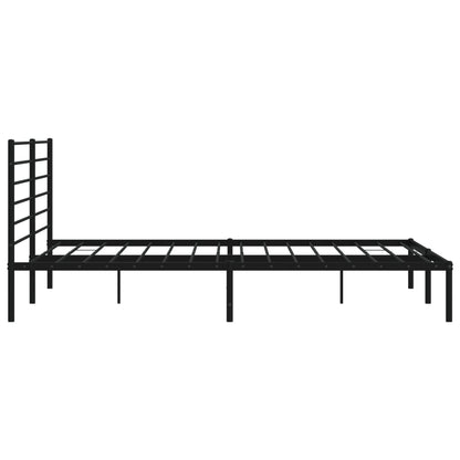 Estrutura de cama com cabeceira 200x200 cm metal preto