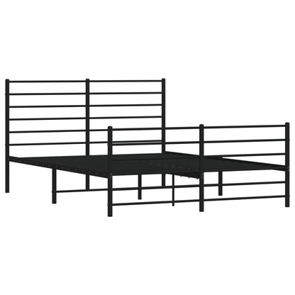 Estrutura de cama com cabeceira e pés 120x190 cm metal preto