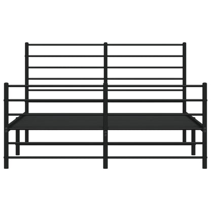 Estrutura de cama com cabeceira e pés 120x190 cm metal preto