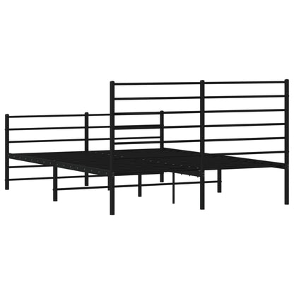 Estrutura de cama com cabeceira e pés 120x190 cm metal preto