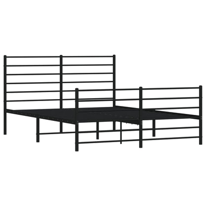 Estrutura de cama com cabeceira e pés 160x200 cm metal preto