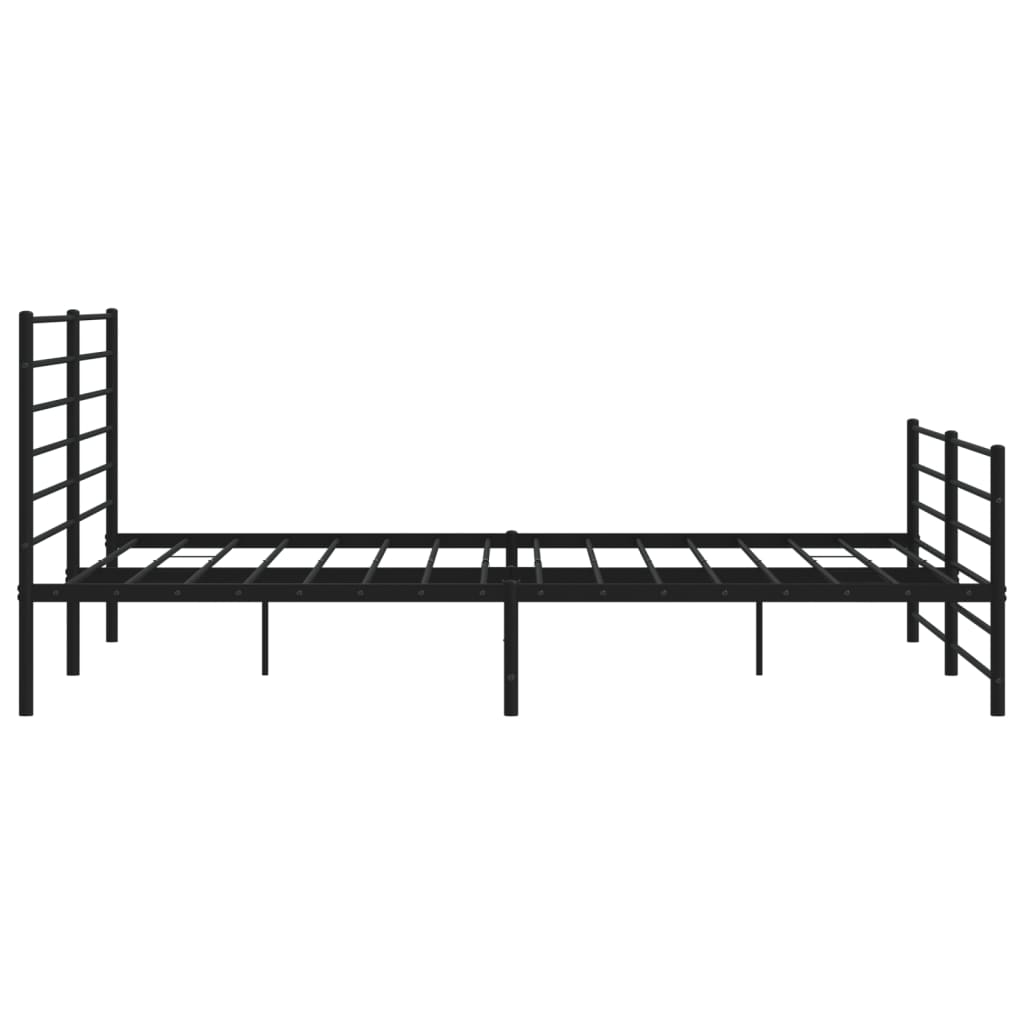 Estrutura de cama com cabeceira e pés 183x213 cm metal preto