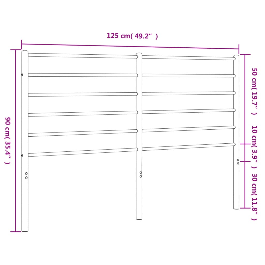 Cabeceira de cama 120 cm metal preto