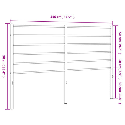 Cabeceira de cama 140 cm metal preto