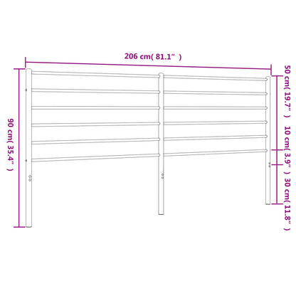 Cabeceira de cama 200 cm metal preto