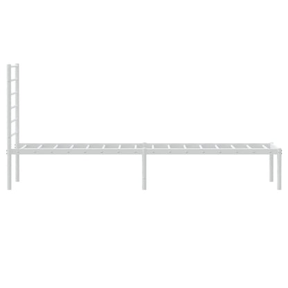 Estrutura de cama com cabeceira 75x190 cm metal branco