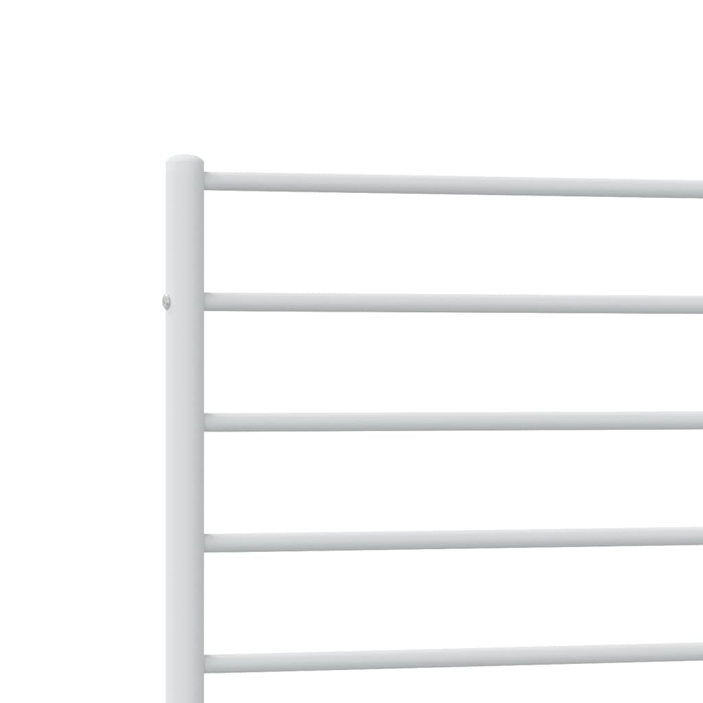 Estrutura de cama com cabeceira 75x190 cm metal branco