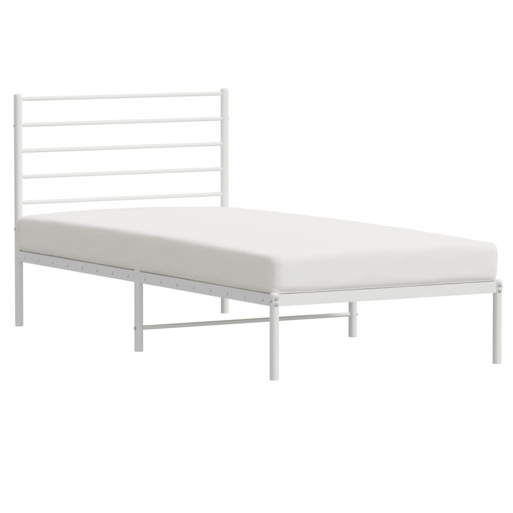 Estrutura de cama com cabeceira 80x200 cm metal branco