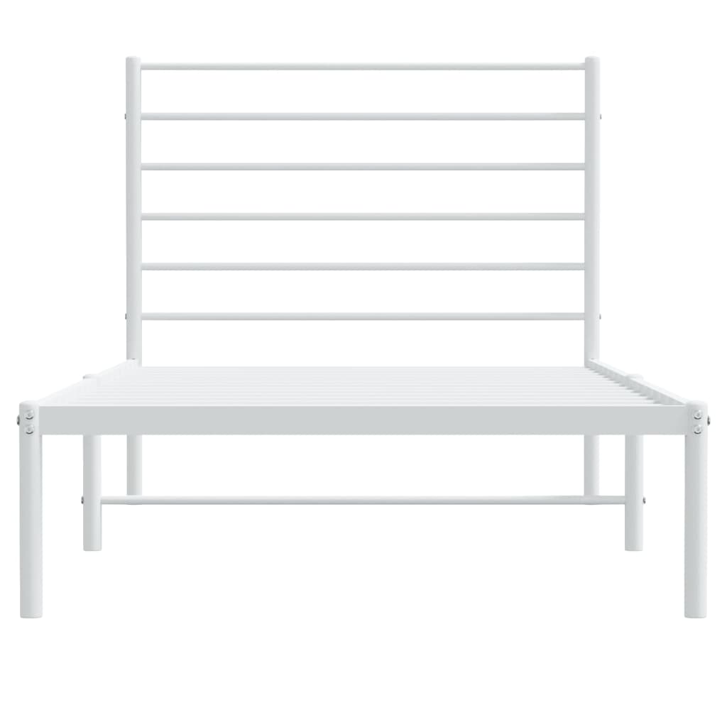 Estrutura de cama com cabeceira 80x200 cm metal branco