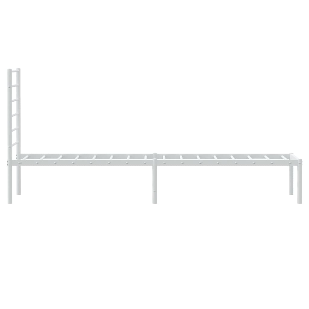 Estrutura de cama com cabeceira 90x190 cm metal branco