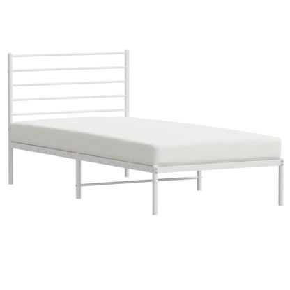 Estrutura de cama com cabeceira 90x200 cm metal branco