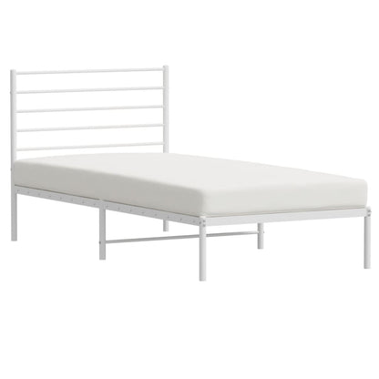 Estrutura de cama com cabeceira 100x190 cm metal branco